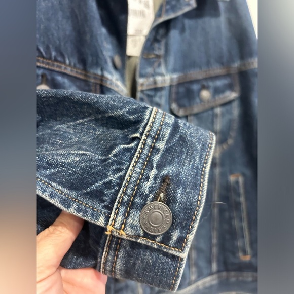 American Eagle AE Men’s XL Denim Trucker Jean Jacket Rancher Jeans Dark Wash NWT - Picture 4 of 13